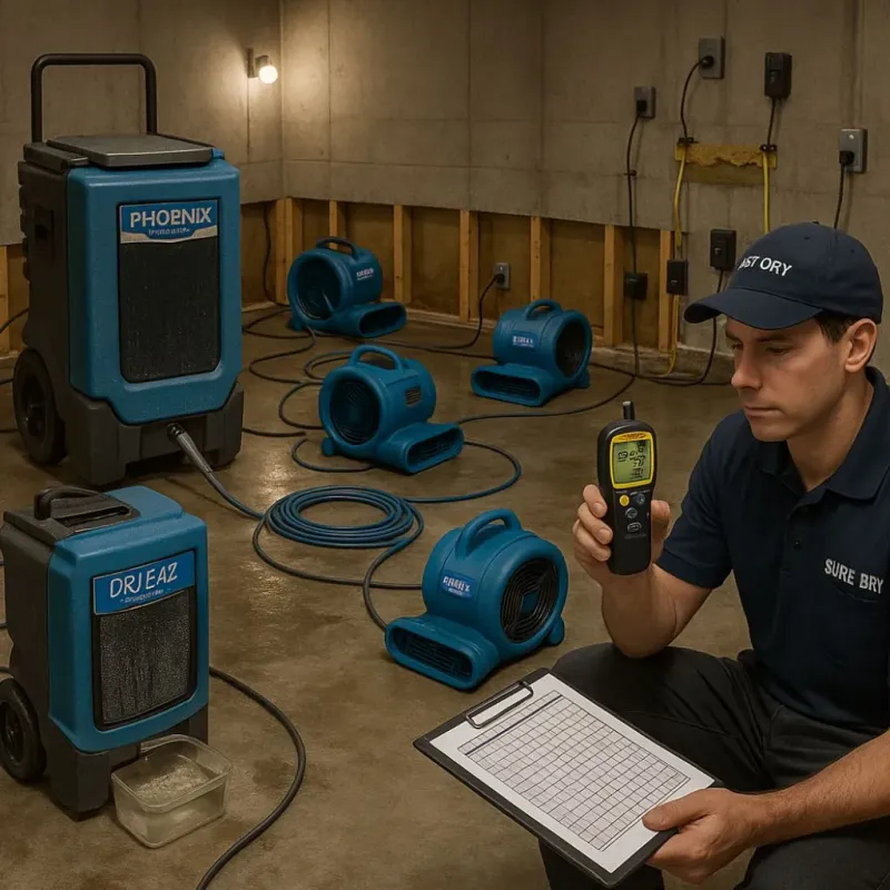 Structural Drying and Dehumidification process in Martinsville, IL